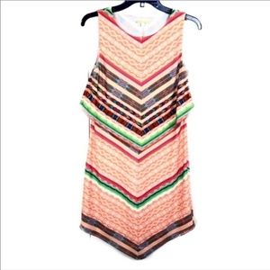 Gianni Bini Orange striped sleeveless dress